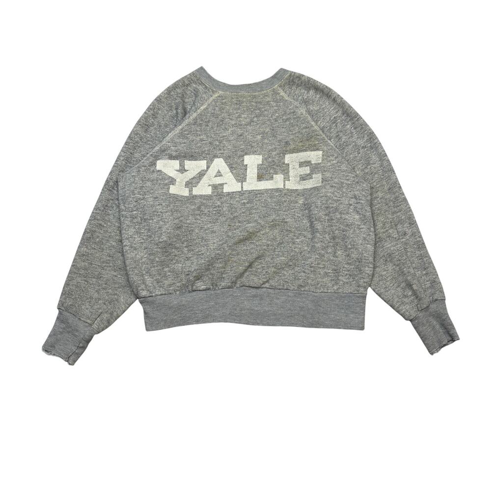 Vintage Yale University Sweatshirt Men's Small Velva Sheen Made in USA 60s 70s